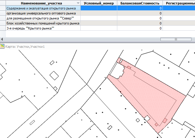 Окна списка и карты